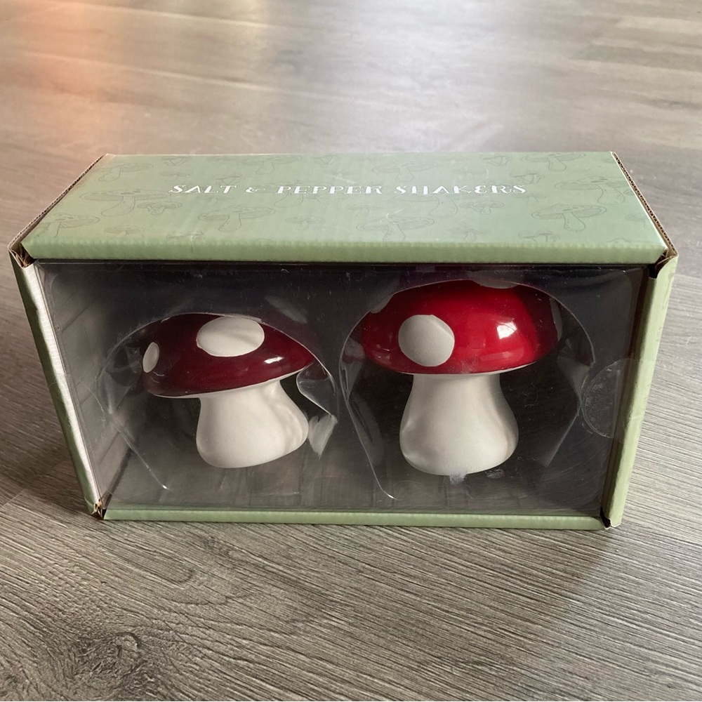 Whimsical Red and White Mushroom Shakers